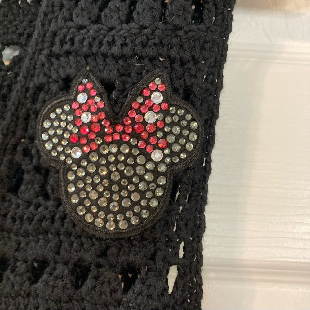 Rare Kingdom Couture by Disney Parks  Minnie Mouse Black Crochet Fringe Vest XXL - Picture 3 of 11
